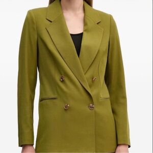 Express Classic Double-Breasted Green Blazer